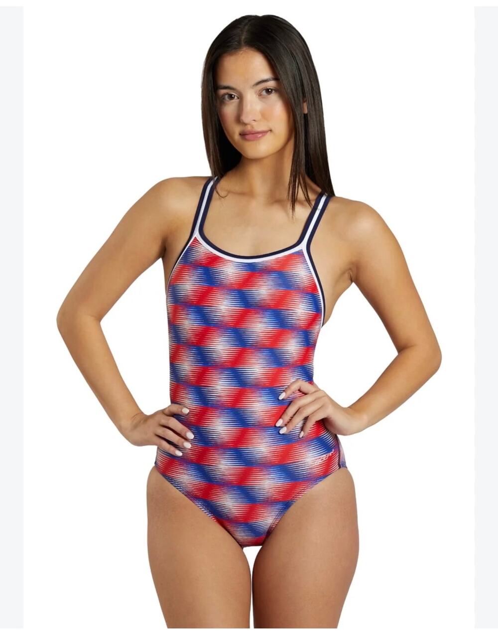 Dolfin Women's XtraSleek Sonar Print DBX Back One Piece Swimsuit Size 32